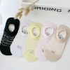 New summer thin glass fiber women's socks, patterned shallow water crystal fiber women's socks, invisible anti-slip breathable invisible sock cover Item Picture